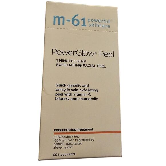 M-61 PowerGlow Peel 1 Step Exfoliating Facial Peel Glycolic 60 Treatments NIB - Picture 1 of 2